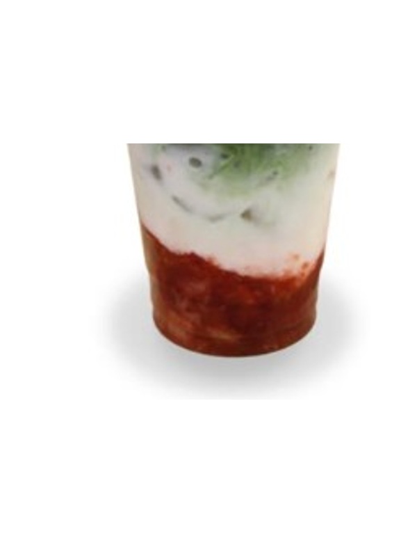 Strawberry Cloud Matcha layered pour